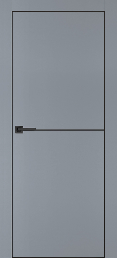 Межкомнатная дверь PX-19 черная кромка с 4-х ст. Серый матовый