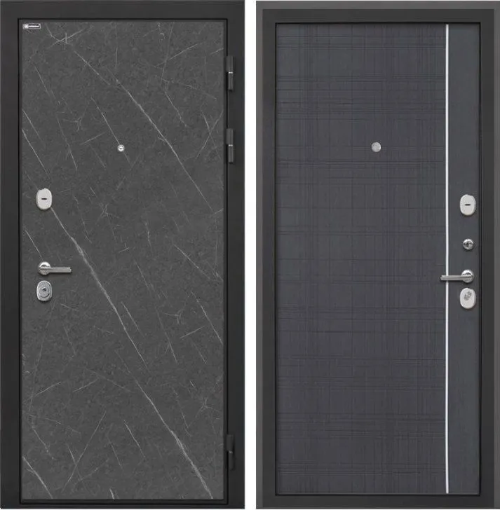 Фото Дверь Интекрон Сицилия Remix (фурнитура хром) Гранит лава DIS007189